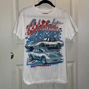 White GM Corvette Cotton T-Shirt